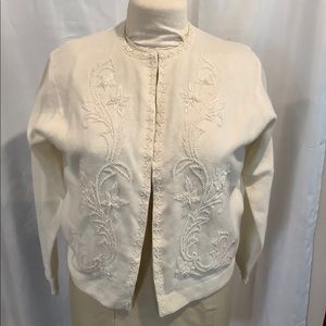 Lovely winter white beaded sweater